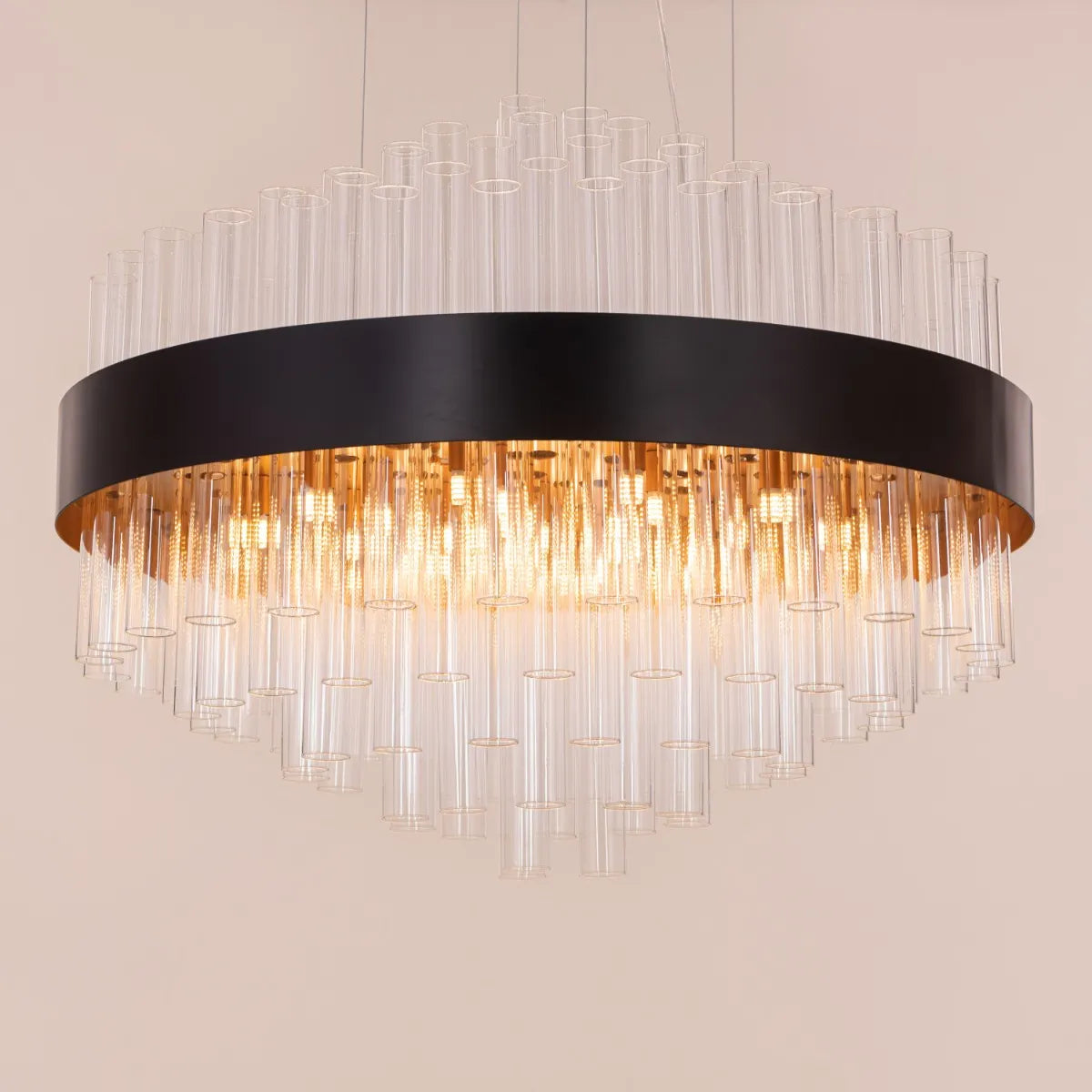 Bells & Whistles (Large, Round, Black) Glass Tube Chandelier