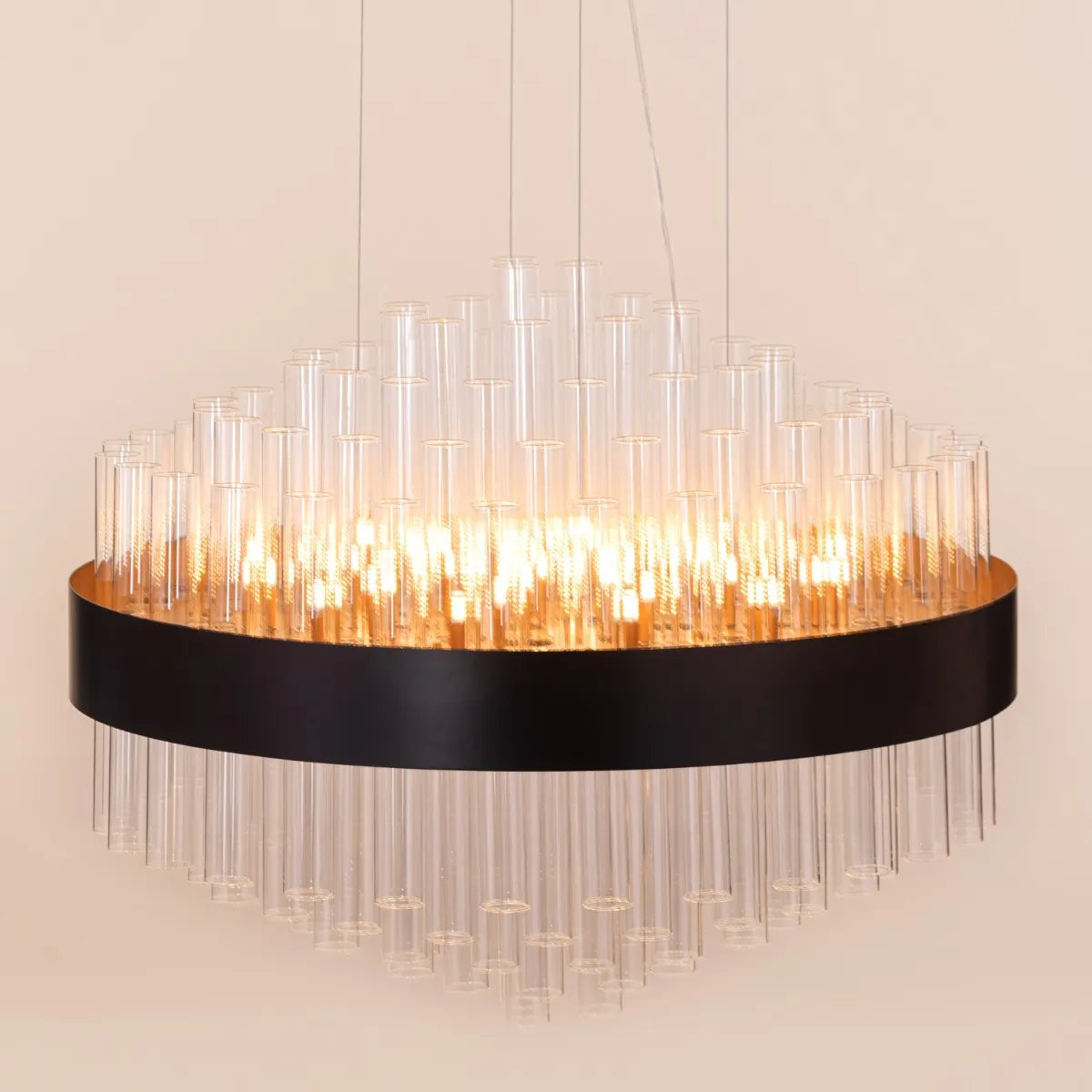 Bells & Whistles (Large, Round, Black) Glass Tube Chandelier