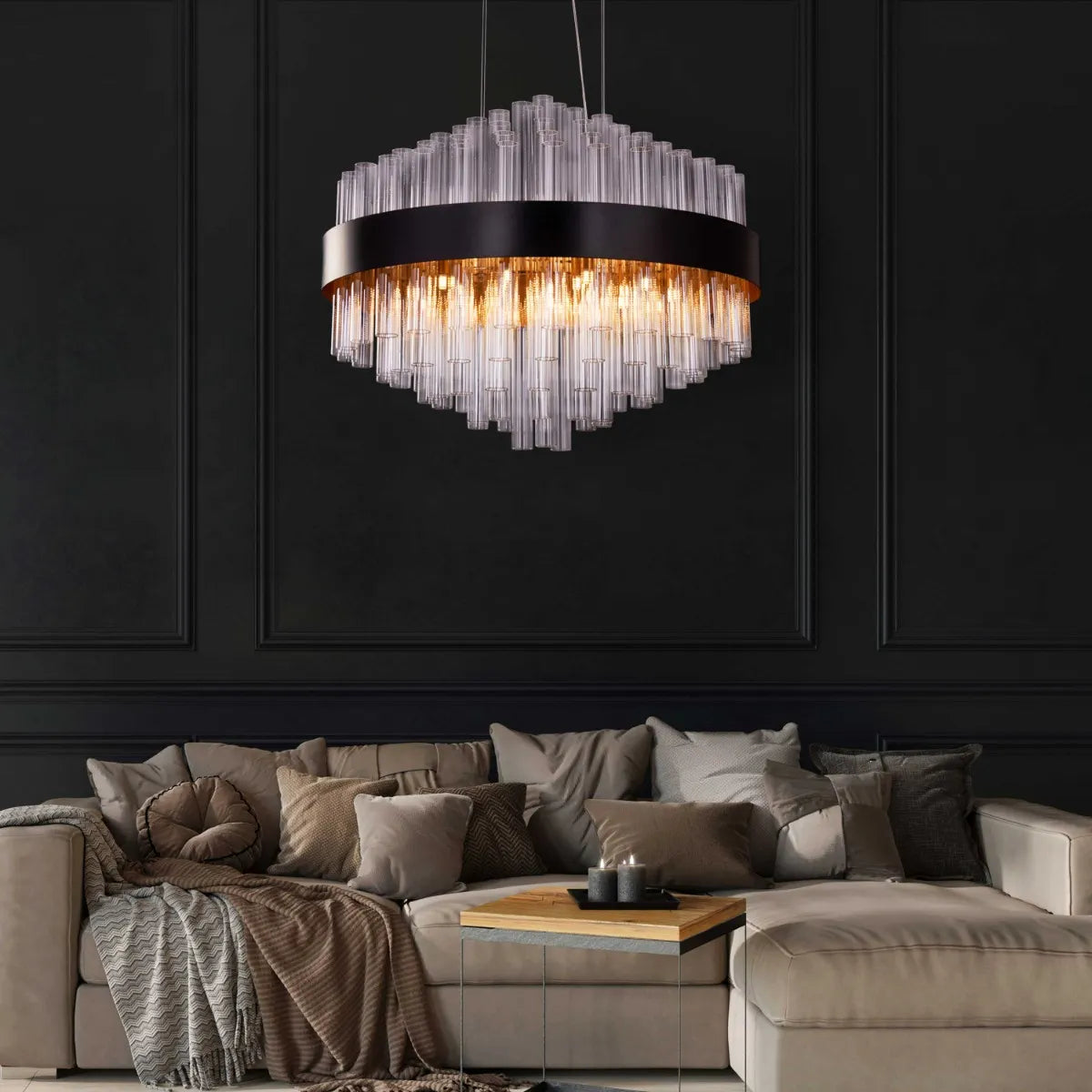 Bells & Whistles Chandelier in black finish