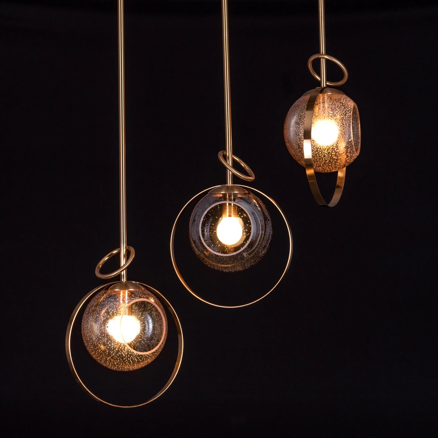 August Nights (Small, Gold, Amber, Smokey Grey) Glass Chandelier