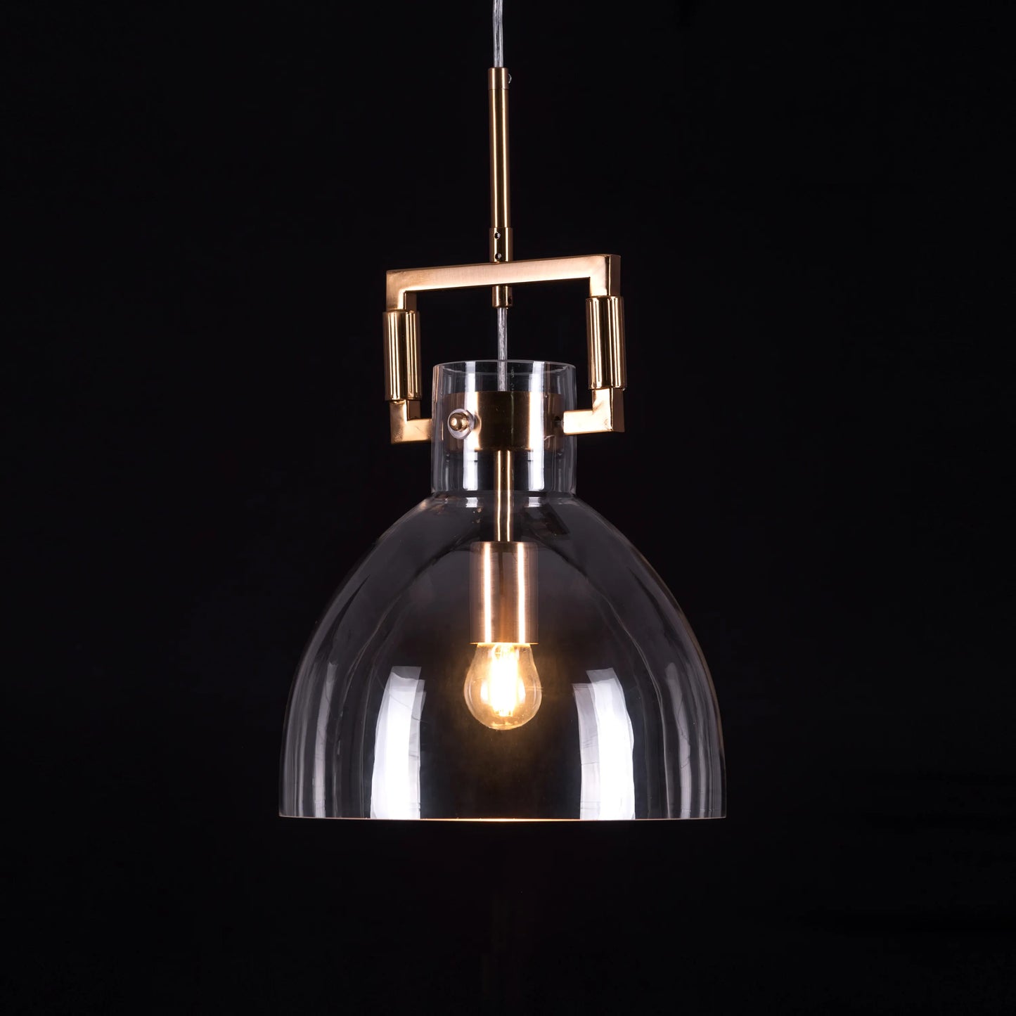 High Hopes (Oval, Gold) Clear Glass Pendant Light