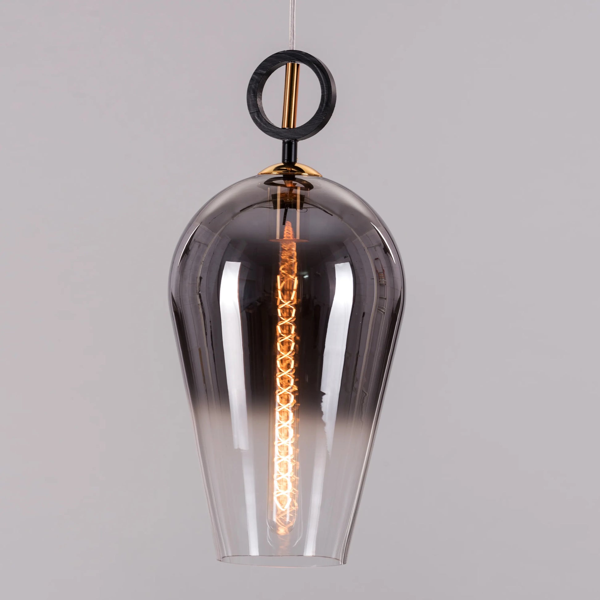 Elegant Stormy Skies Pendant Light with Smokey Grey Glass Design