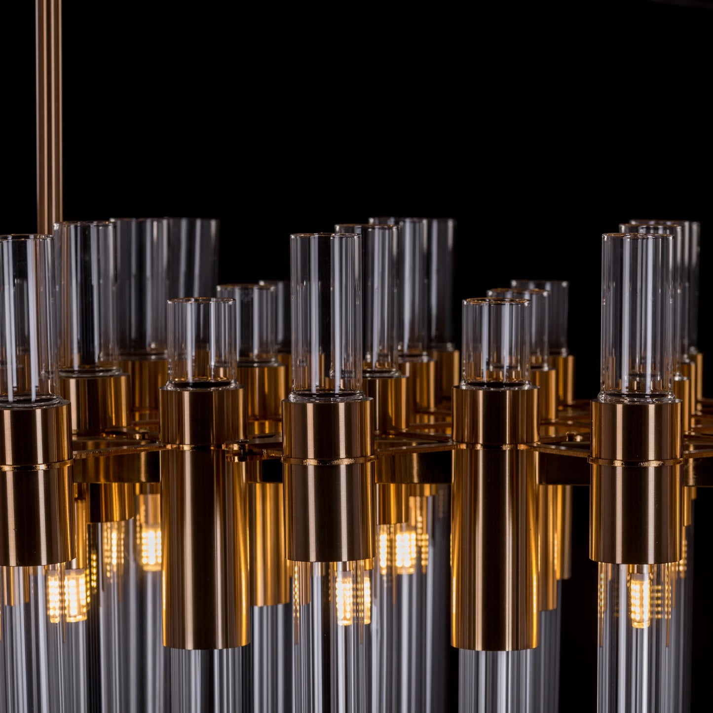 Married In Milan Grand Gold Glass Tube Chandelier