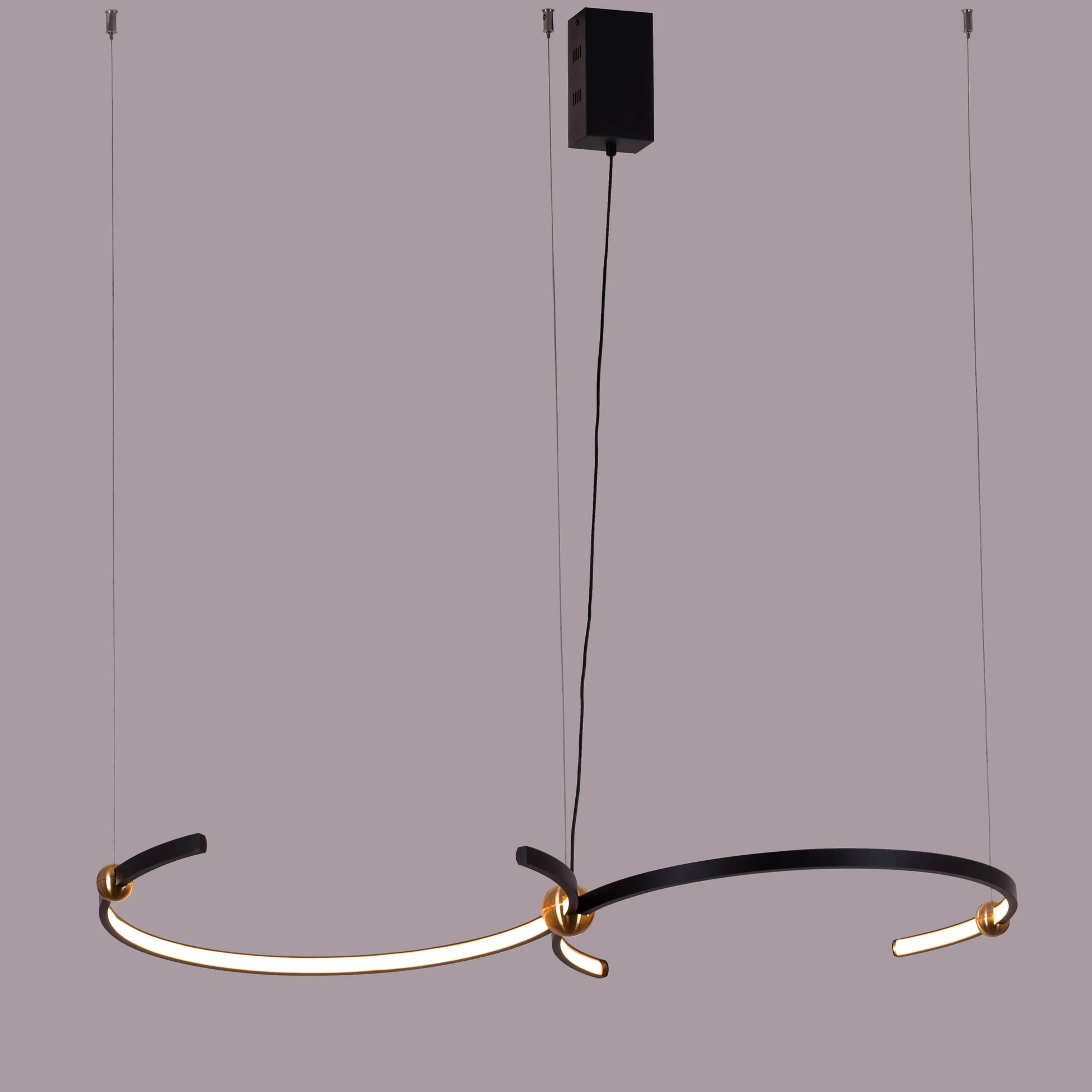 Sleek Status Quo Black Pendant Light with Built-In Smart LED