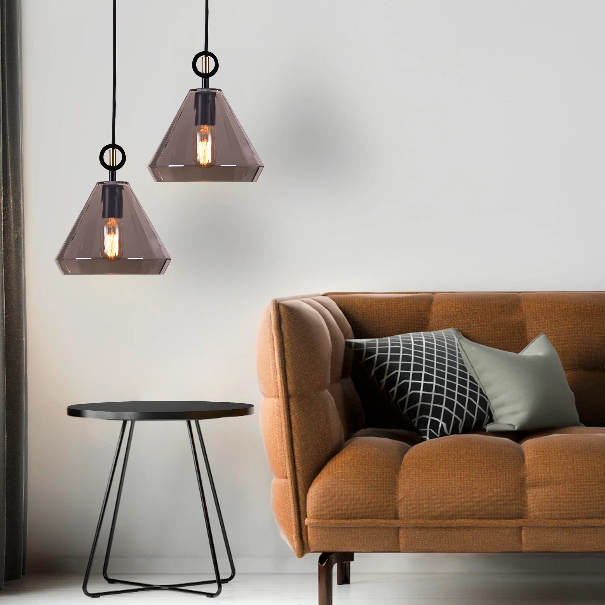 In-Depth glass pendant light illuminating a stylish dining area