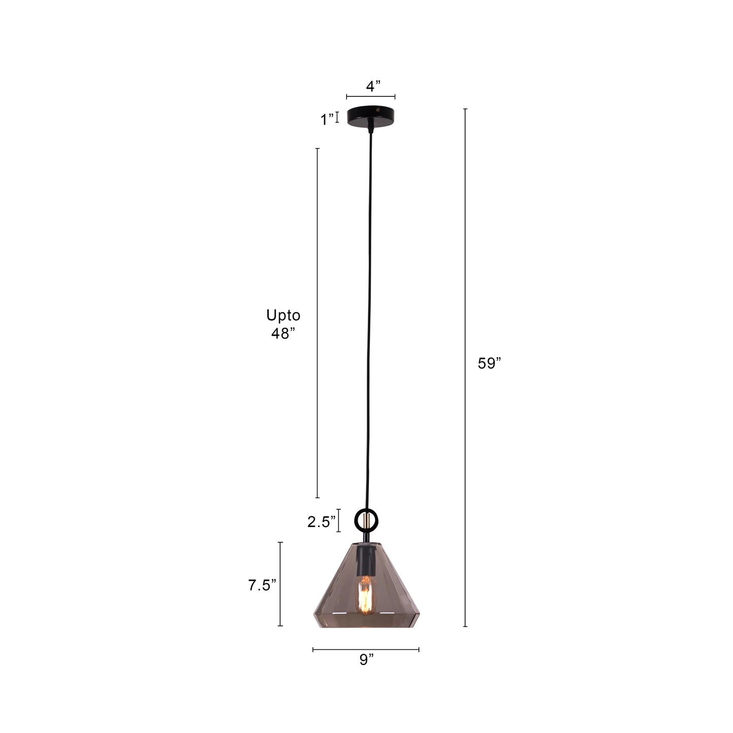 In-Depth glass pendant light illuminating a stylish dining area