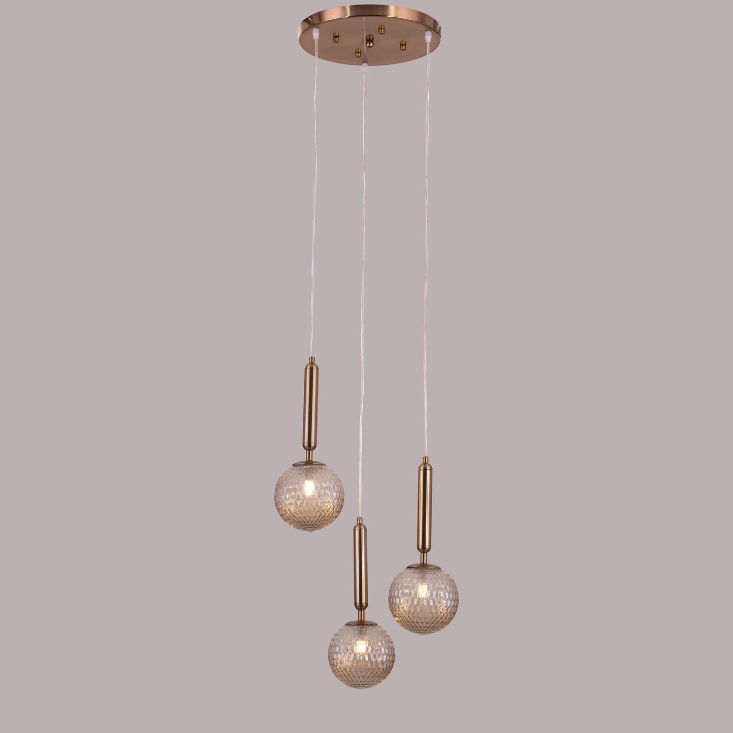 White Lies (Gold, 3 Head) Pendant Light