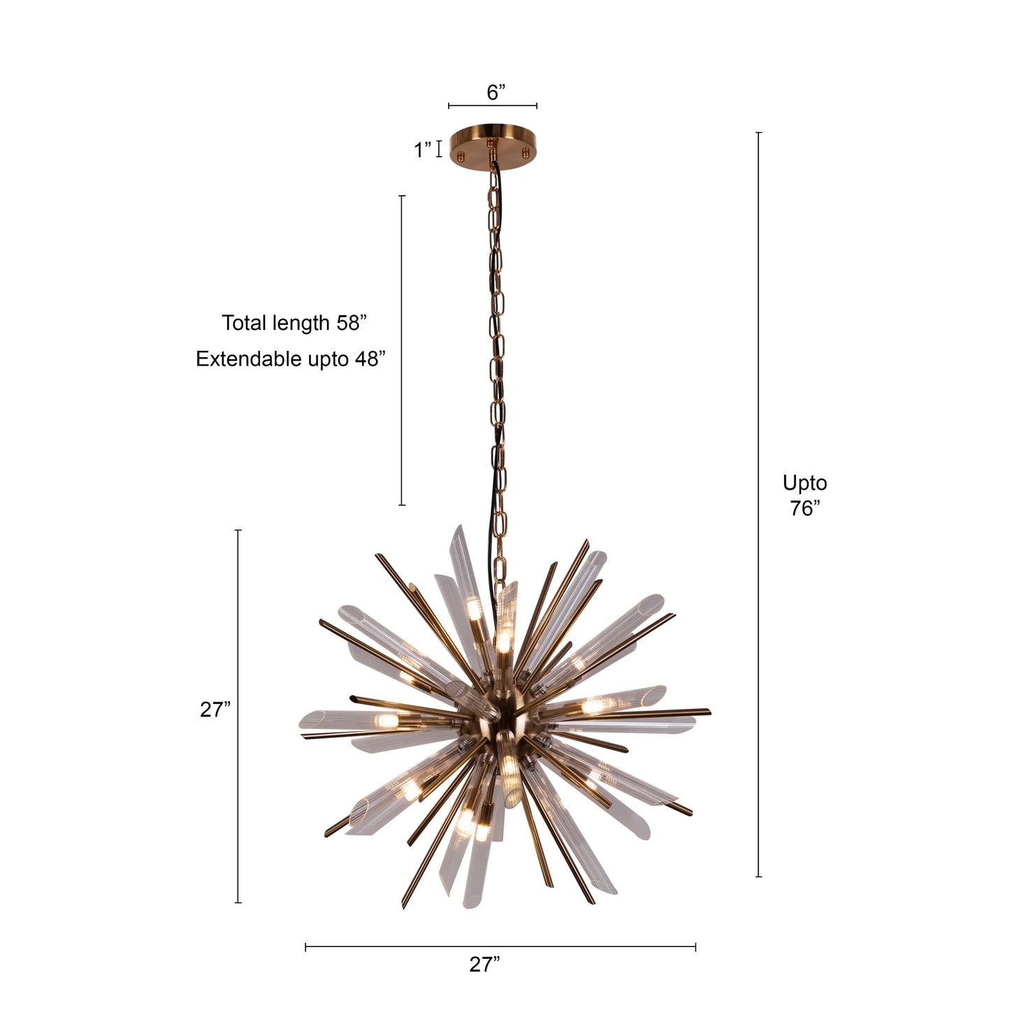 Dance Off Grand Glass Tube Chandelier