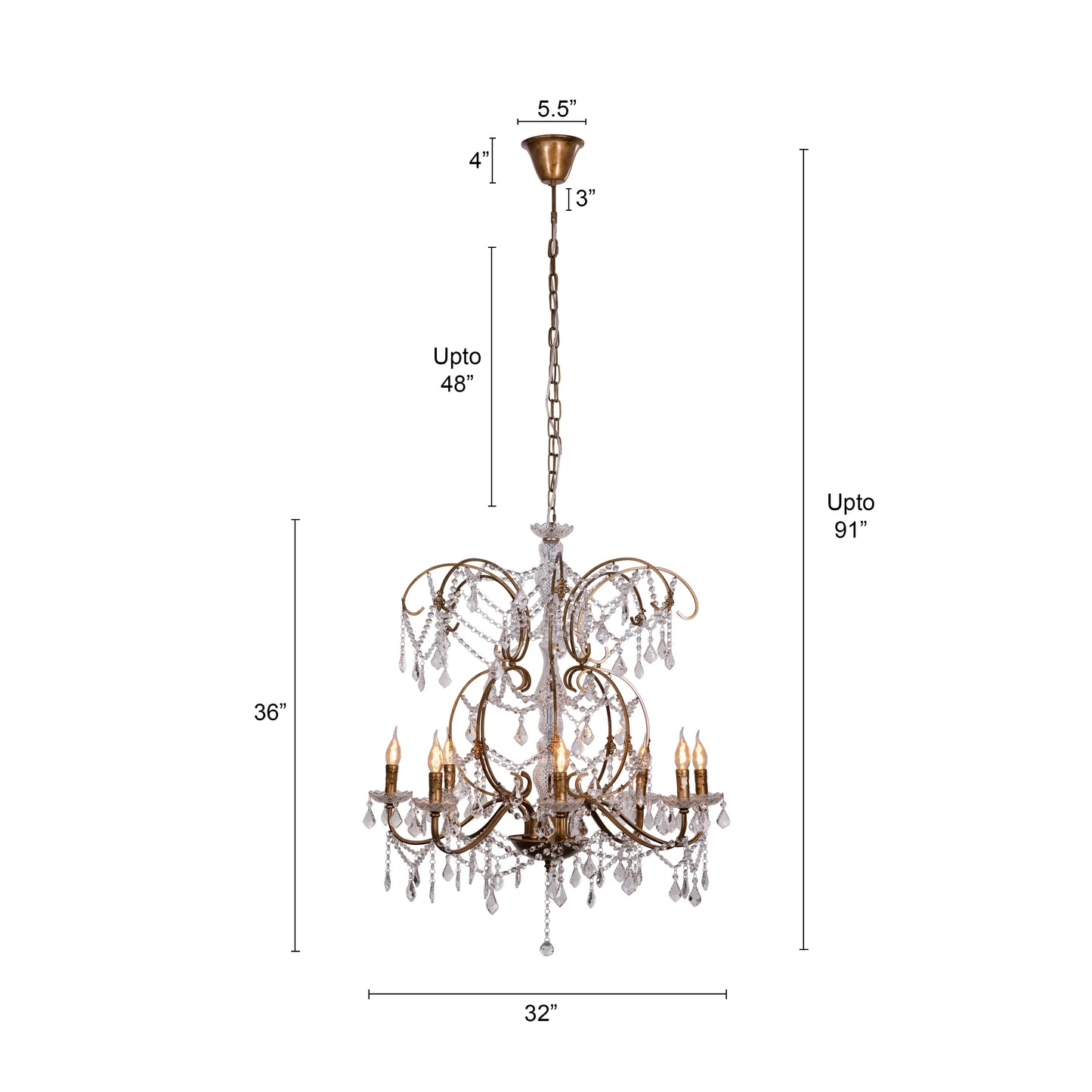 Rustic Restoration Crystal Chandelier