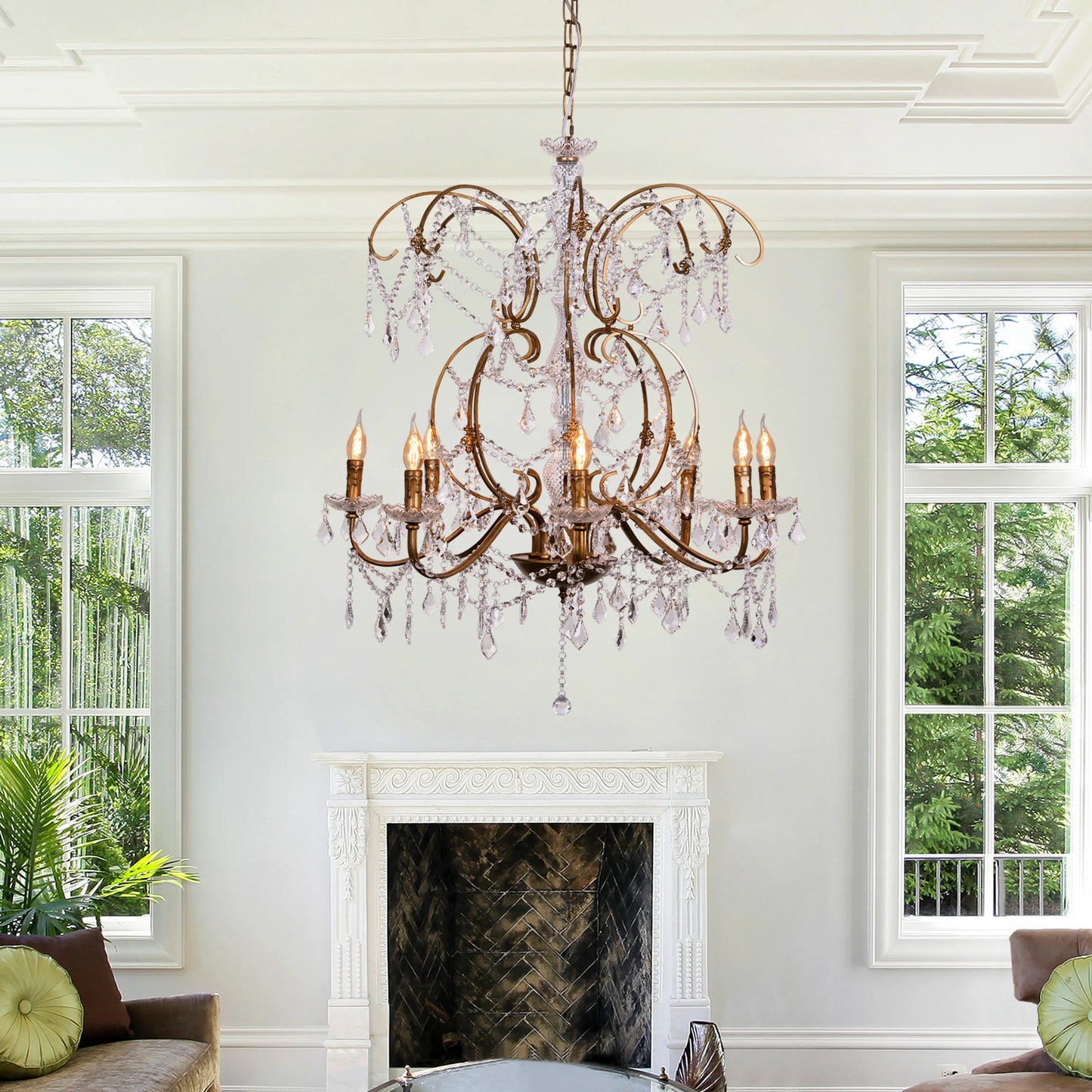 Rustic Restoration Crystal Chandelier