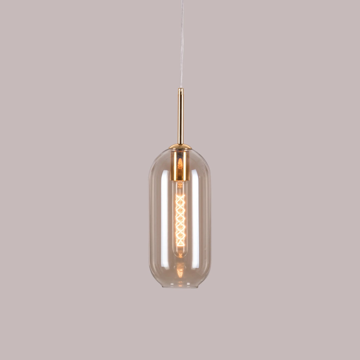 Glamour (Gold, Smokey Grey) Glass Pendant Light