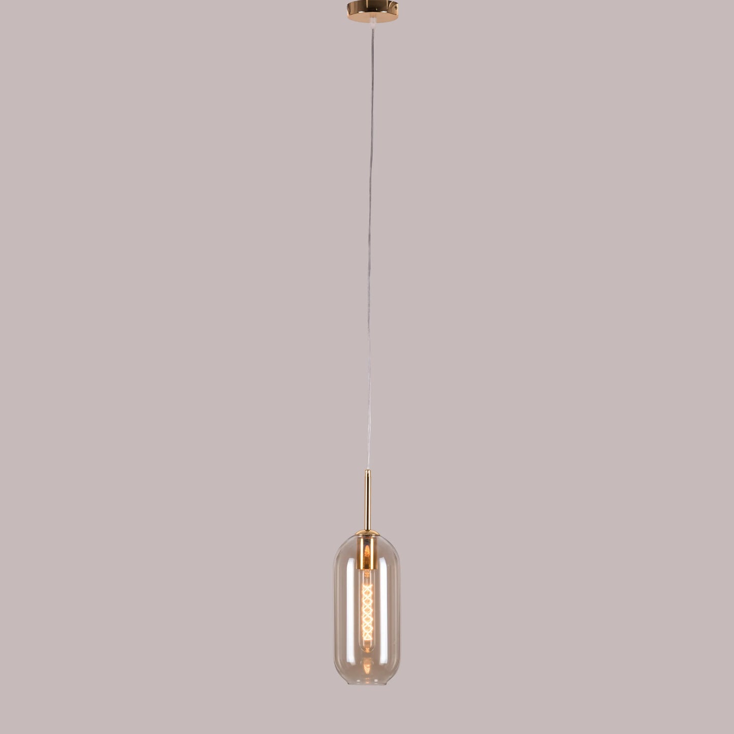 Glamour (Gold, Smokey Grey) Glass Pendant Light