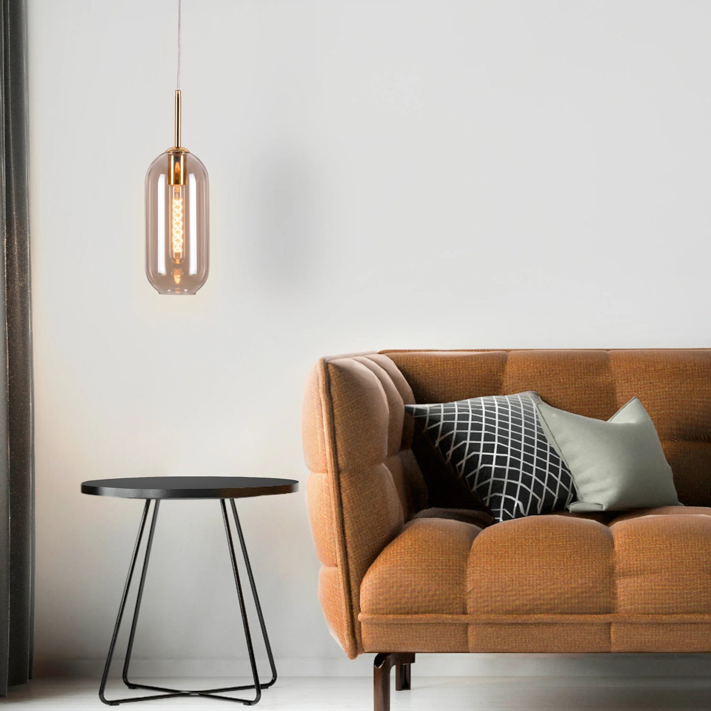 Glamour (Gold, Smokey Grey) Glass Pendant Light