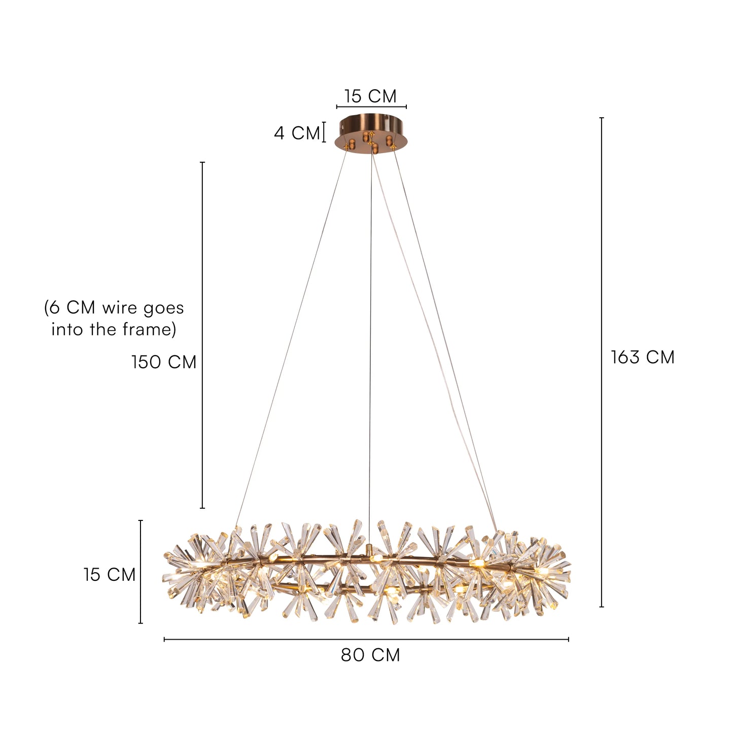 See Me In A Crown Crystal Chandelier with precision-cut crystals