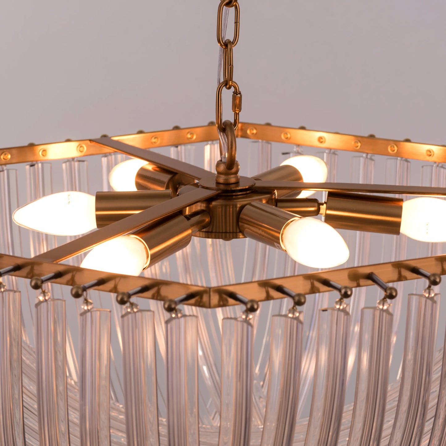 Golden Gaze Small Gold Fiber Glass Chandelier