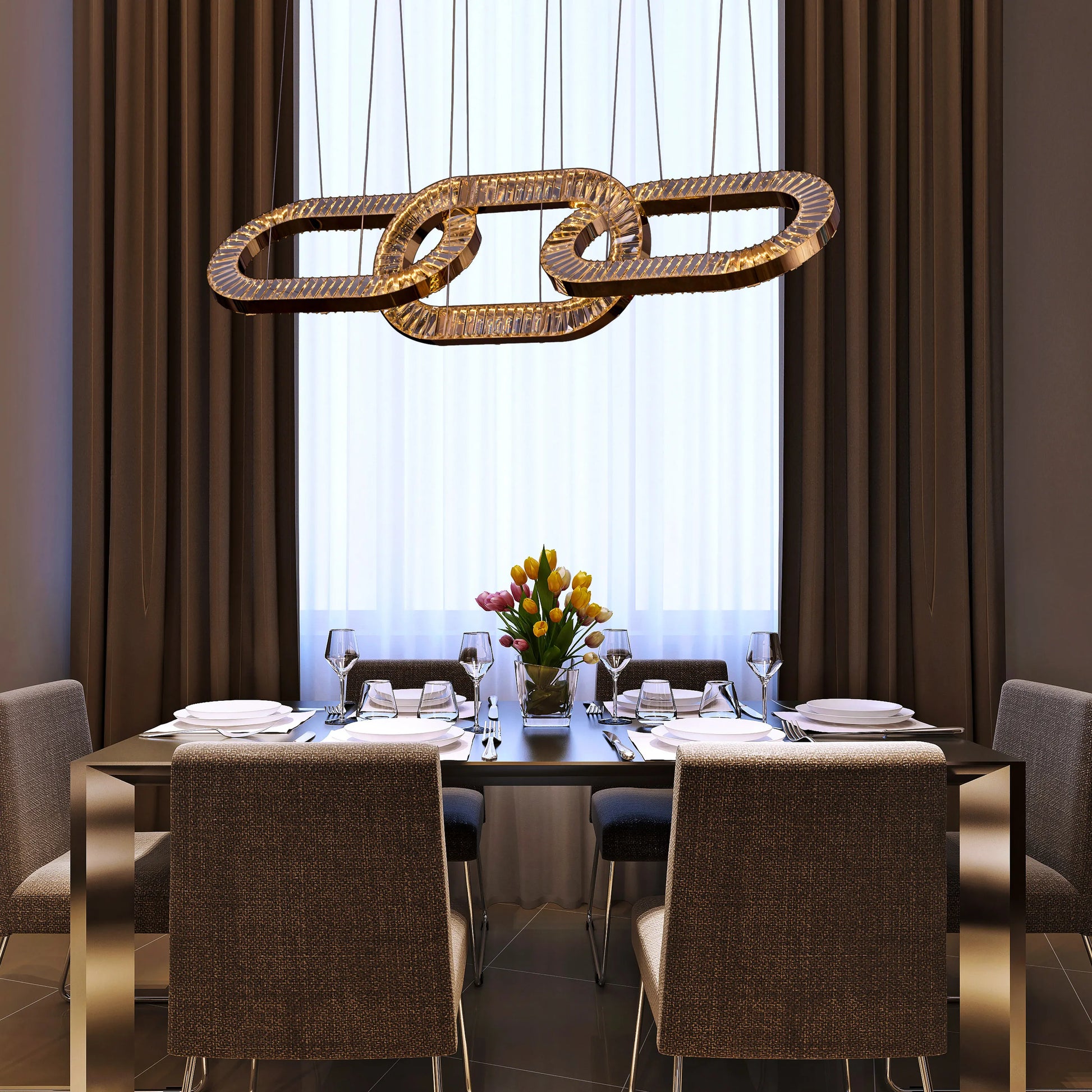 Welcome to Beverly Hills Grand Chandelier with gold finish and crystal details