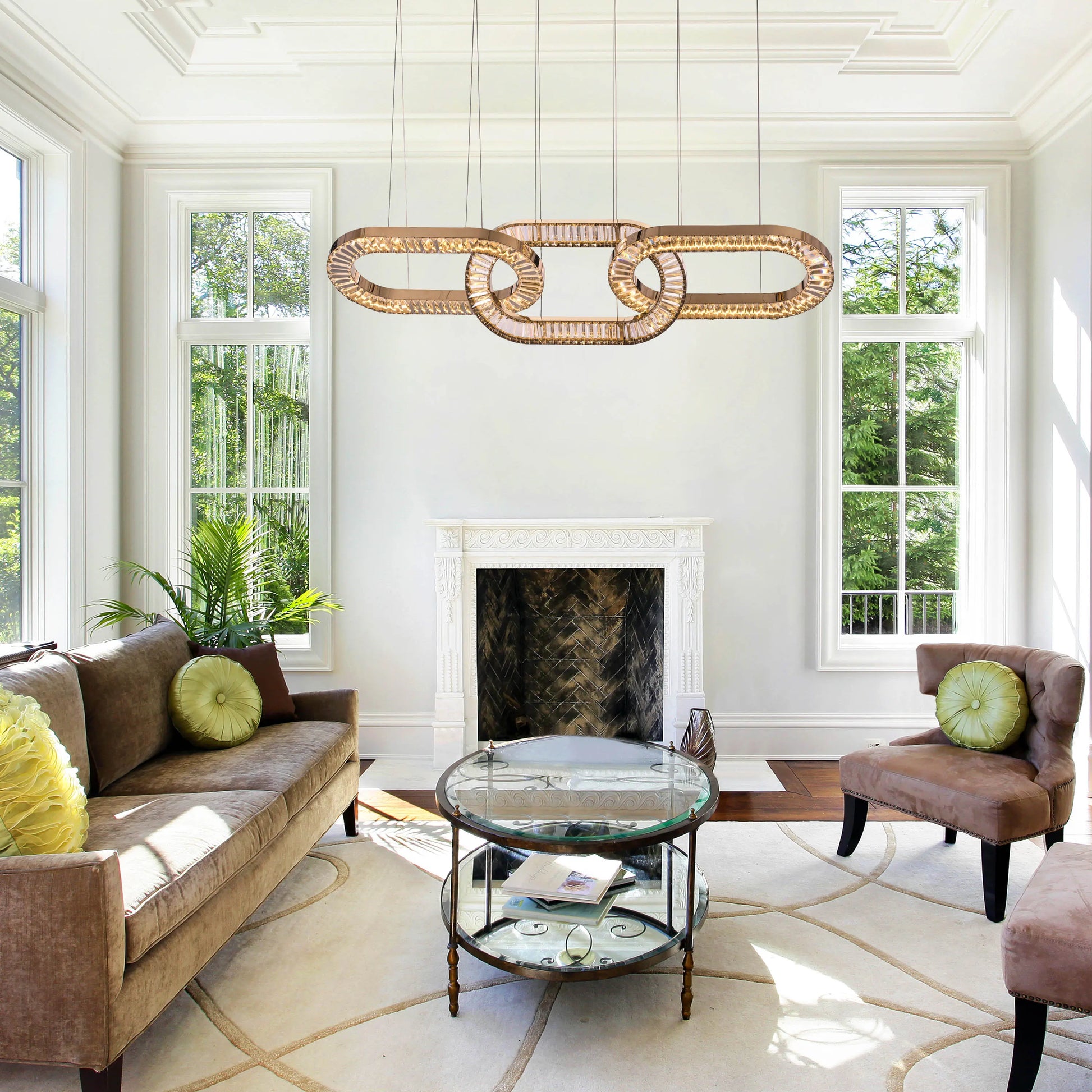 Welcome to Beverly Hills Grand Chandelier with gold finish and crystal details