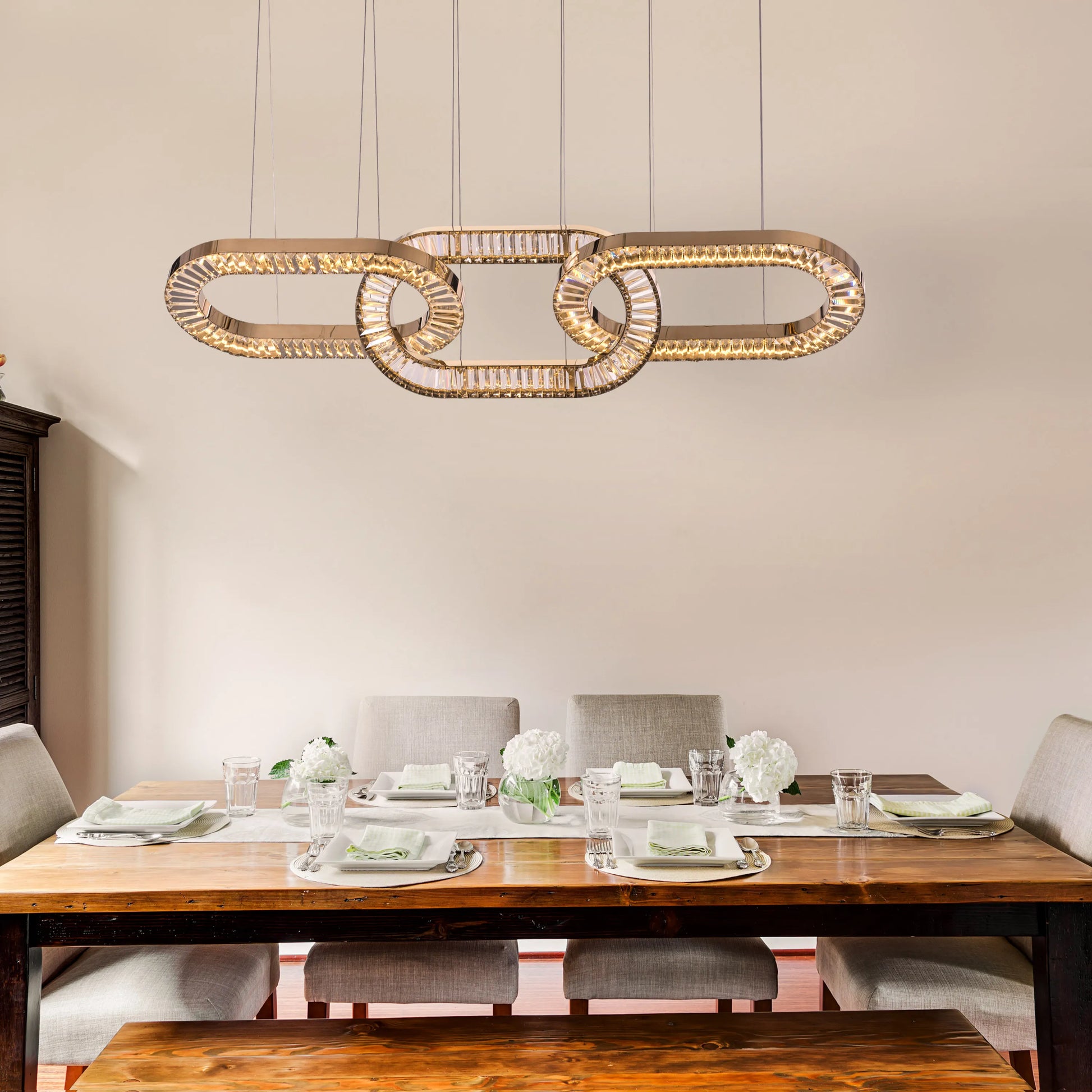 Welcome to Beverly Hills Grand Chandelier with gold finish and crystal details