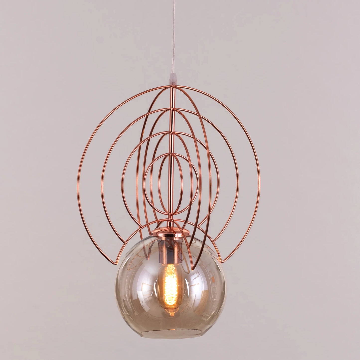 Glam Glow (Gold, Smokey Grey) Glass Pendant Light