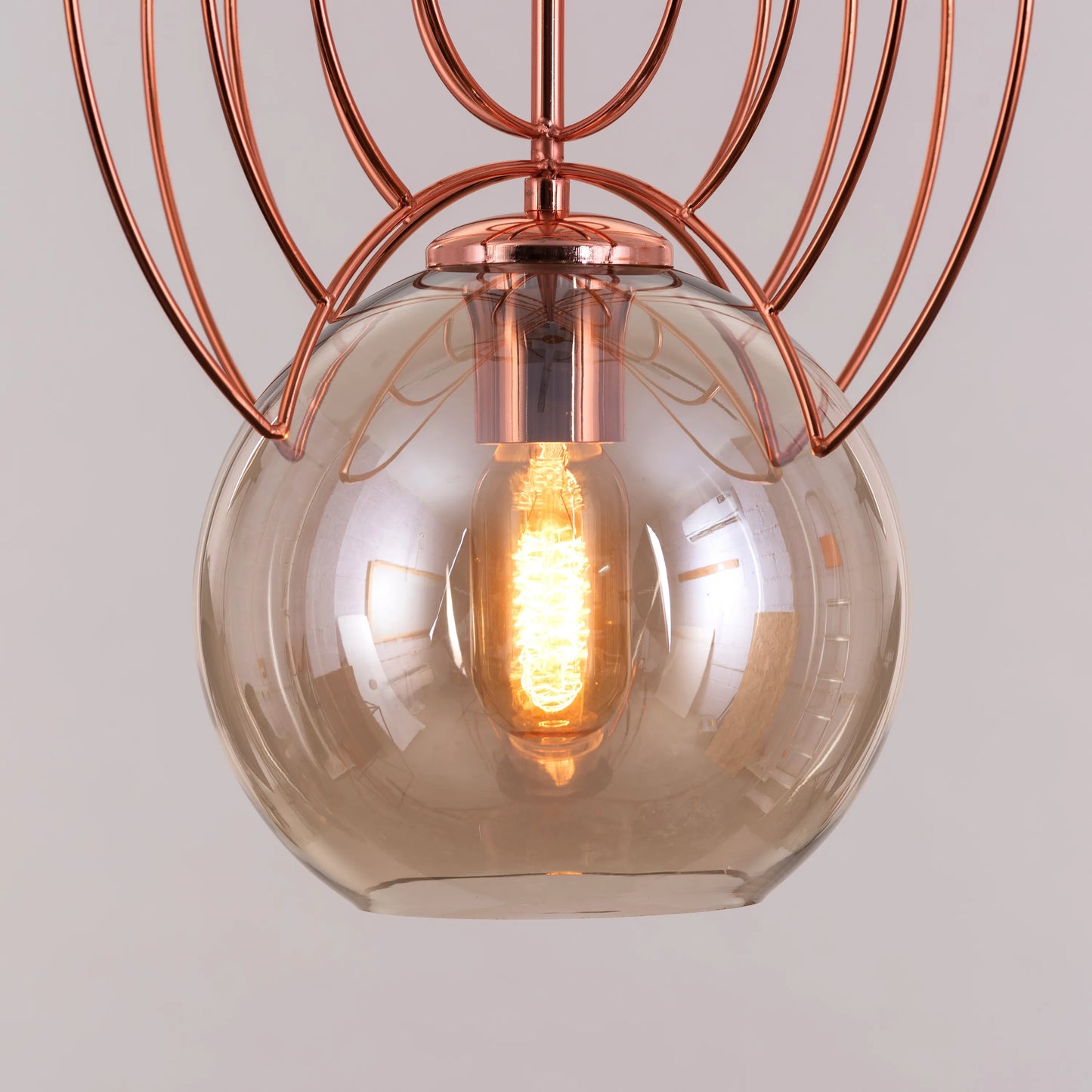 Glam Glow (Gold, Smokey Grey) Glass Pendant Light