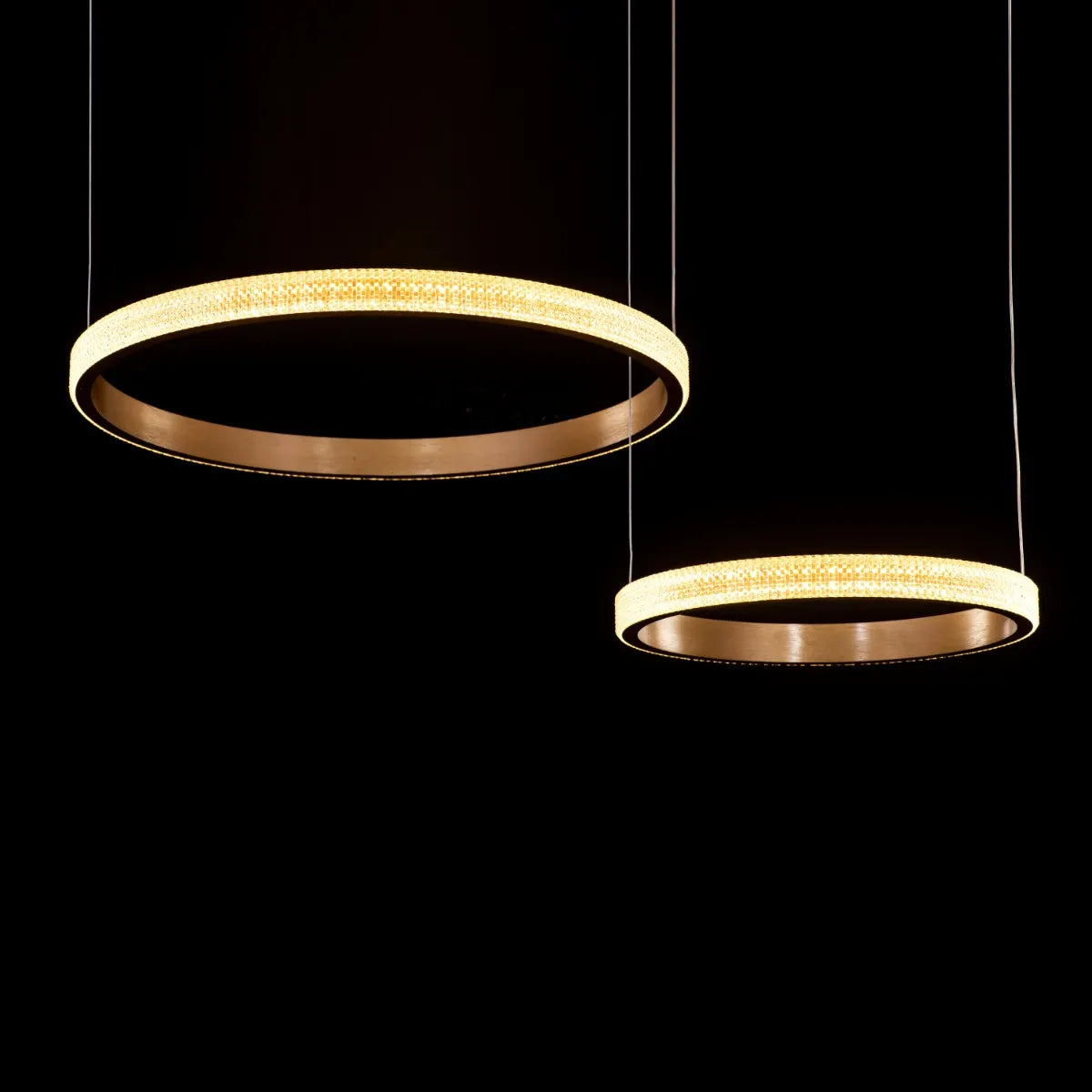 Love Reaction (Double, Gold, Dimmable LED with Remote Control) Chandelier