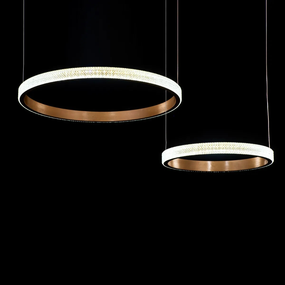 Love Reaction (Double, Gold, Dimmable LED with Remote Control) Chandelier