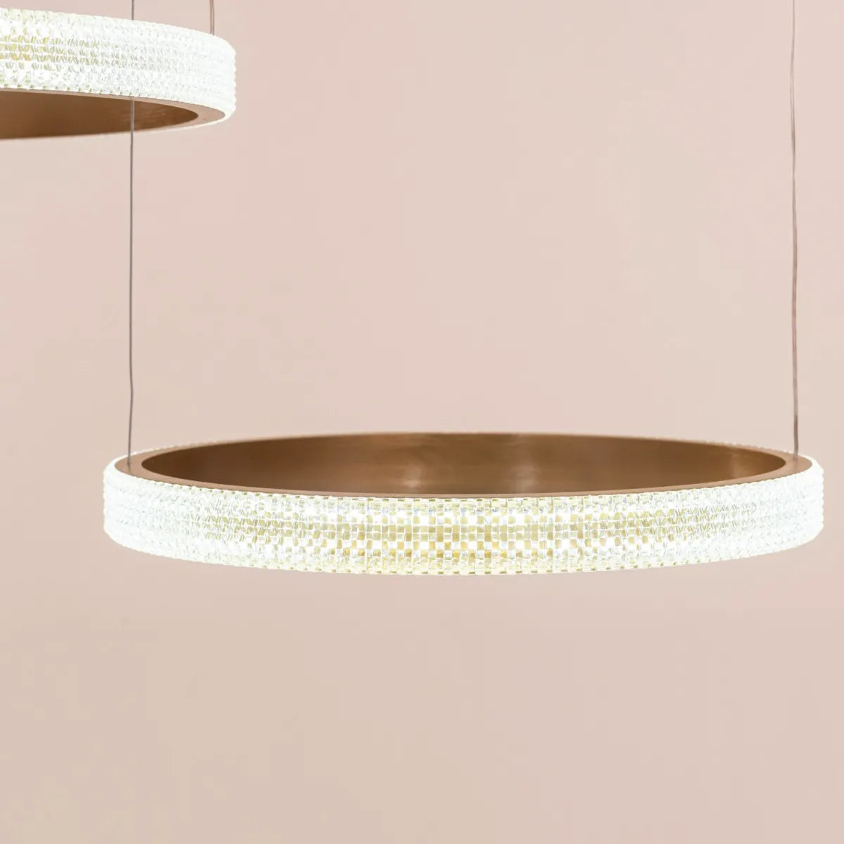 Love Reaction (Double, Gold, Dimmable LED with Remote Control) Chandelier