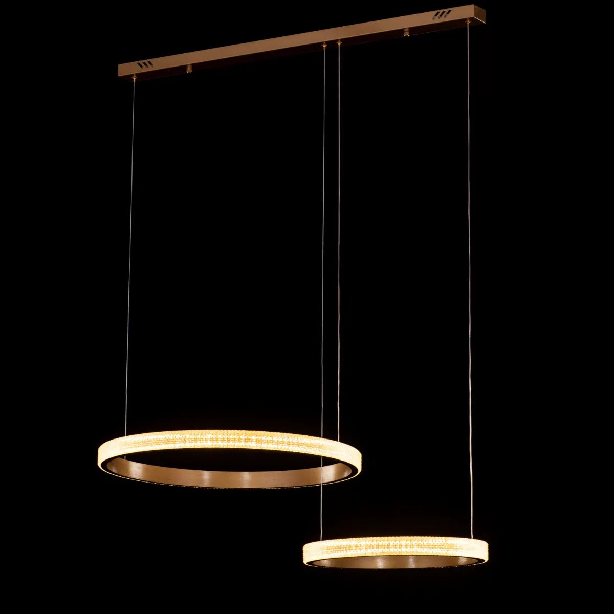 Love Reaction (Double, Gold, Dimmable LED with Remote Control) Chandelier