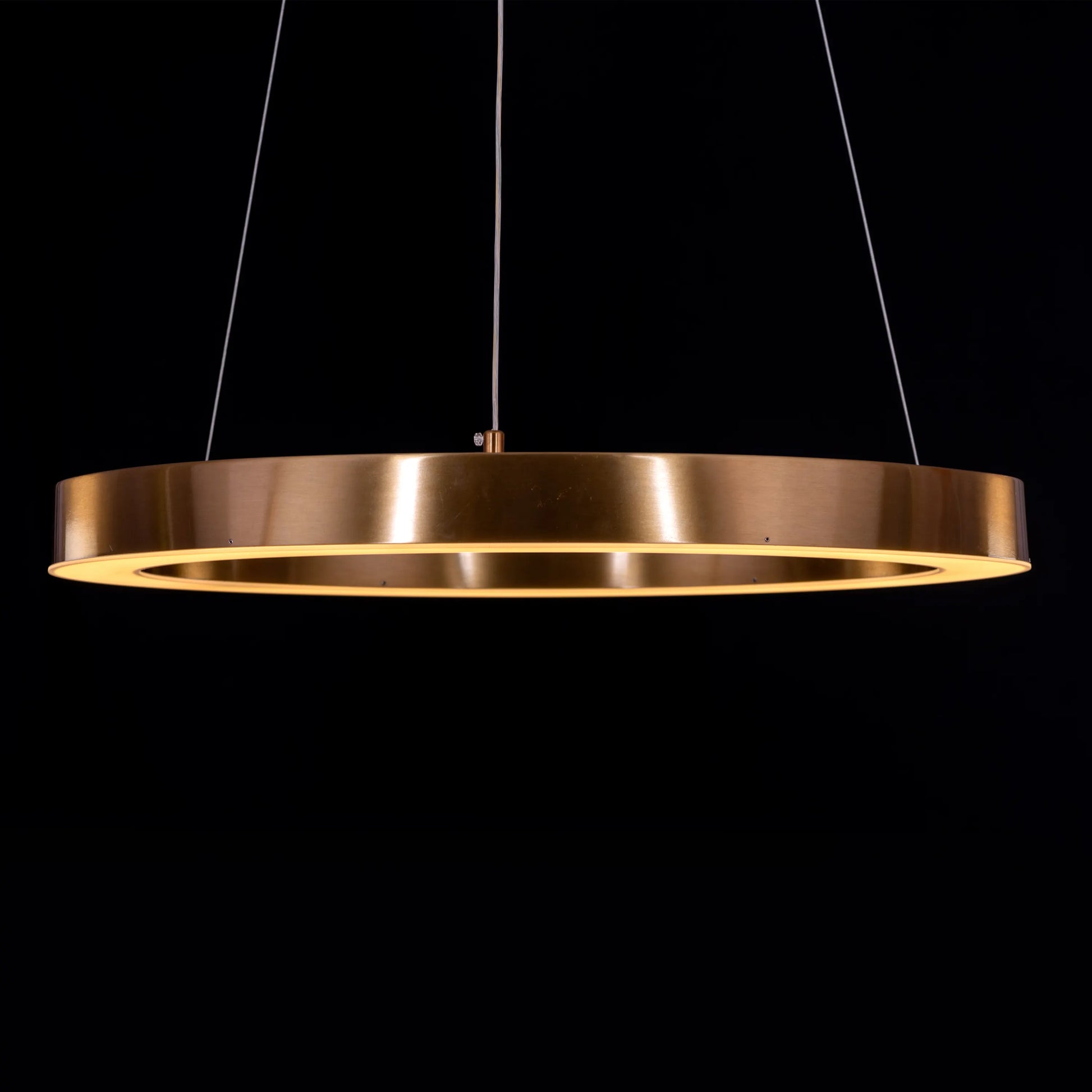 You Do You gold chandelier illuminating a personalized living space with adjustable LED lighting