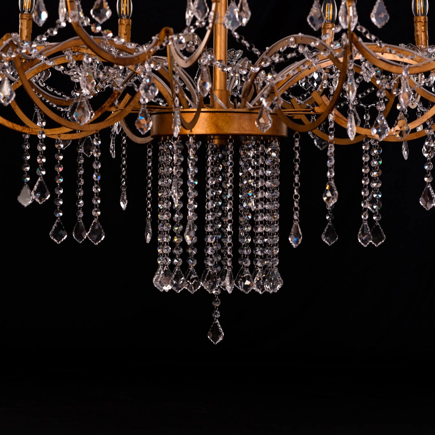 Victorian Masterpiece (Large, Antique Rust) Crystal Double Height Chandelier