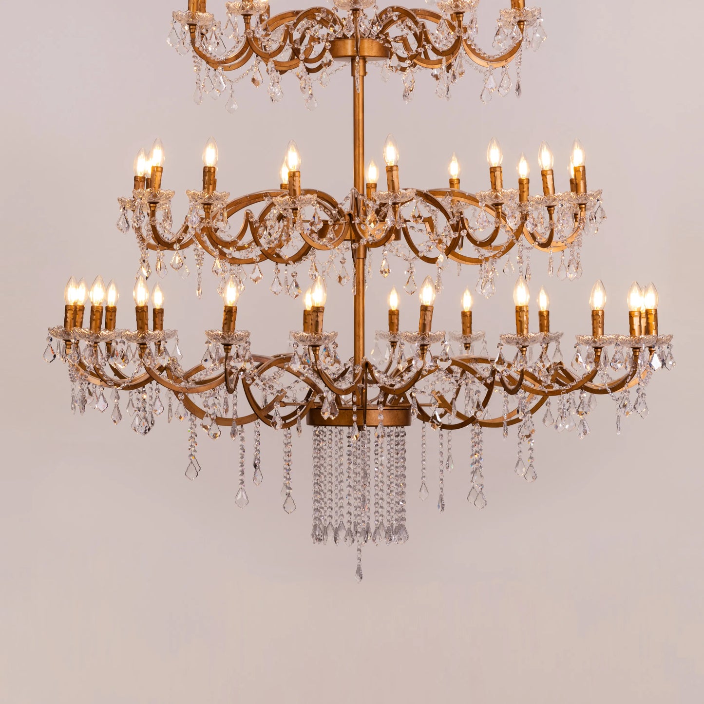 Victorian Masterpiece (Large, Antique Rust) Crystal Double Height Chandelier