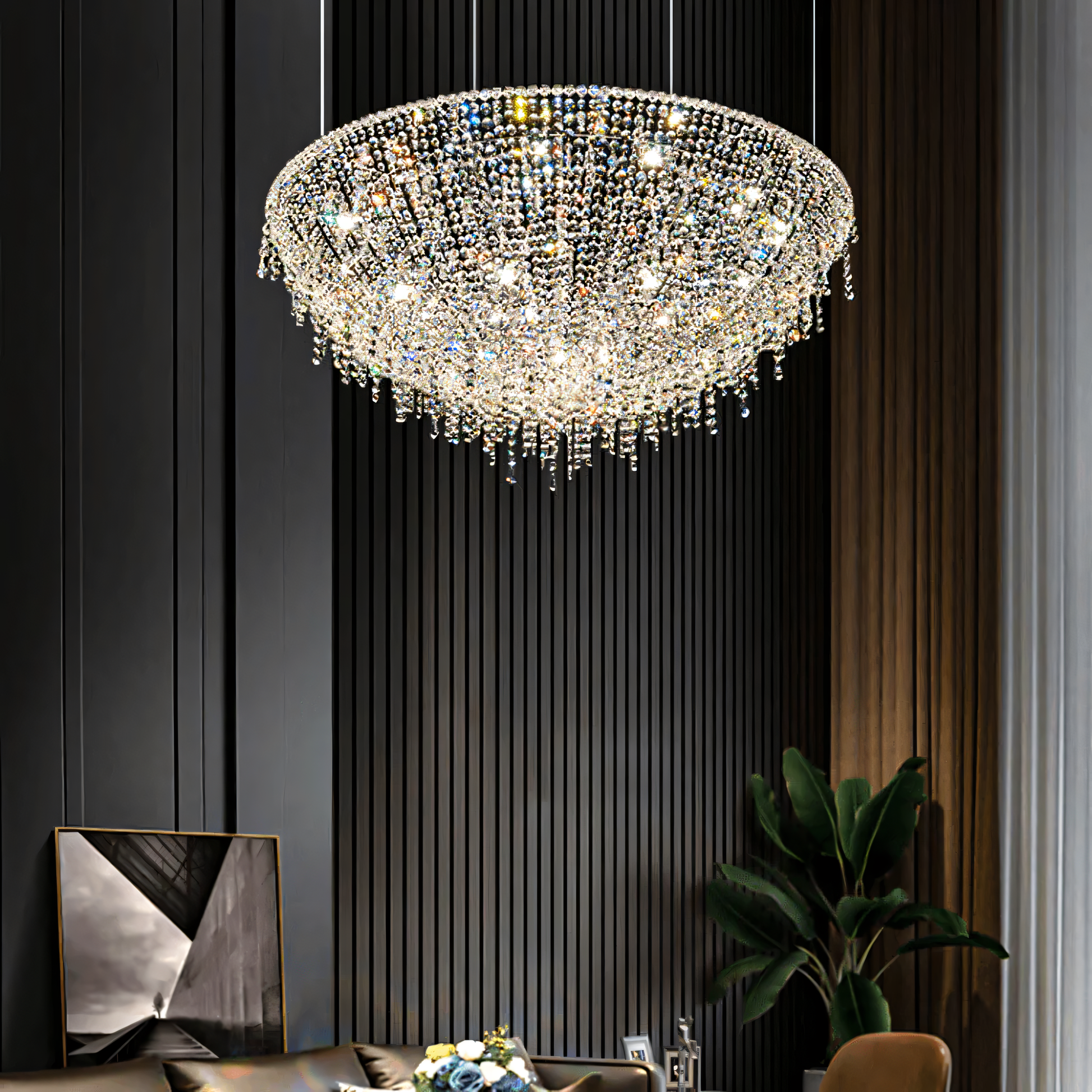 Mesmerizing interplay of light and shadow in the Gustus Circum Chandelier