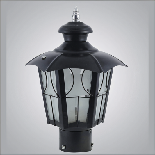 Metal Umbrella Decorative Gate Light illuminating the entryway to a Magical Island paradise