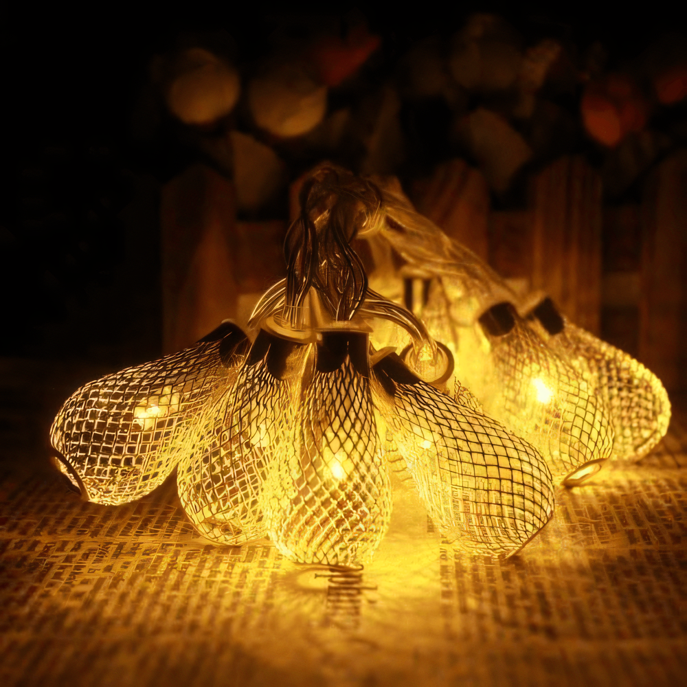 Decorative Metallic Net LED String Fairy Light - 10 LED Bulbs