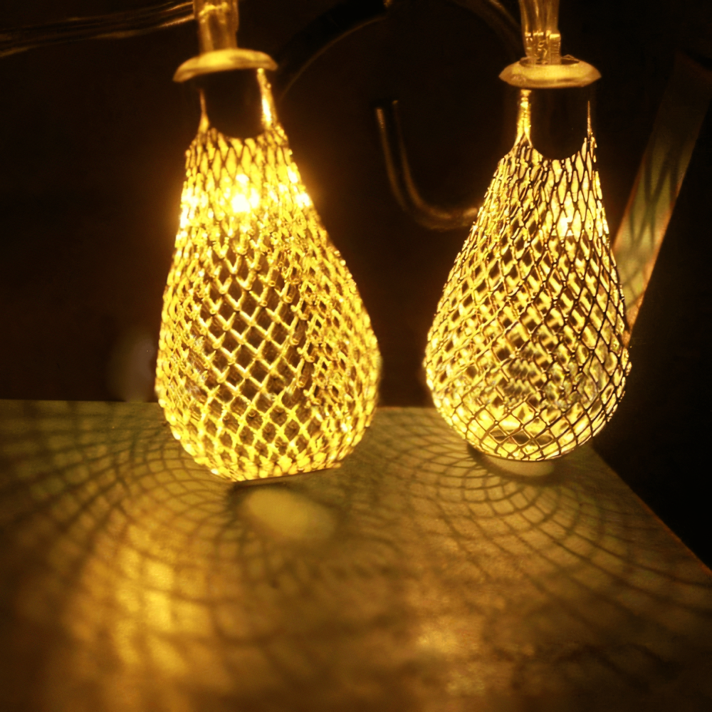 Decorative Metallic Net LED String Fairy Light - 10 LED Bulbs