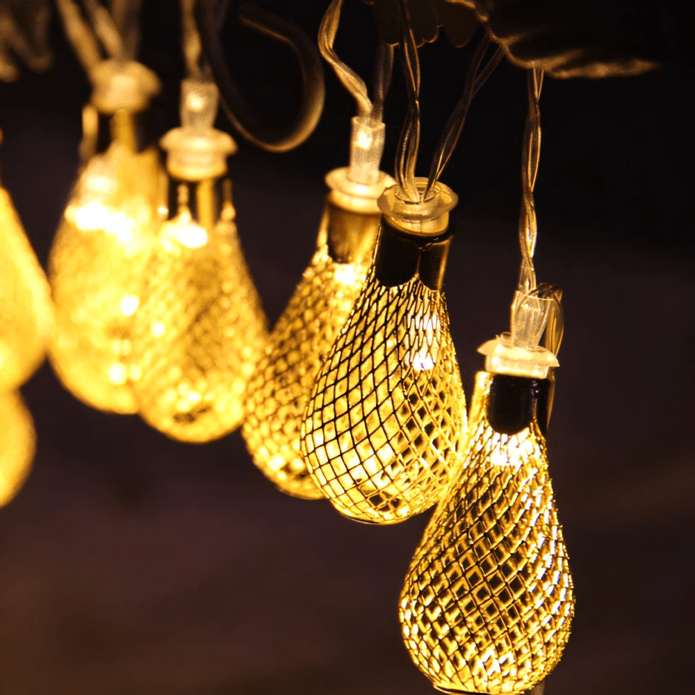 Decorative Metallic Net LED String Fairy Light - 10 LED Bulbs