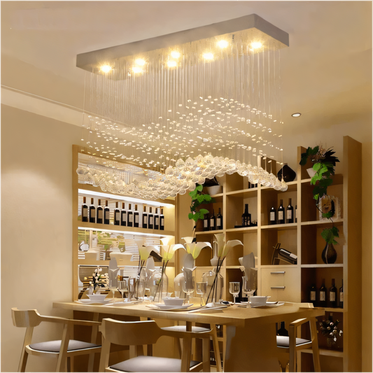  Rectangular Raindrop Wave Crystal Chandelier