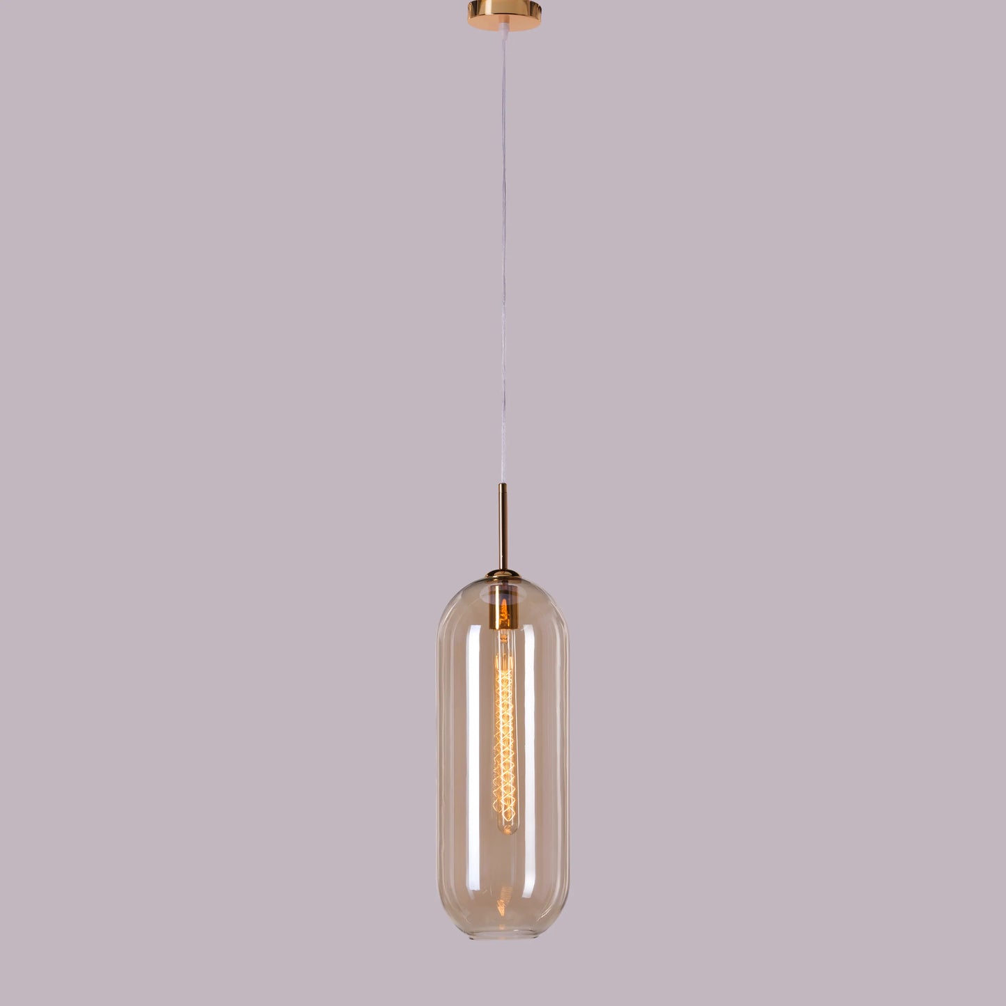 Glamour (Gold, Smokey Grey) Glass Pendant Light