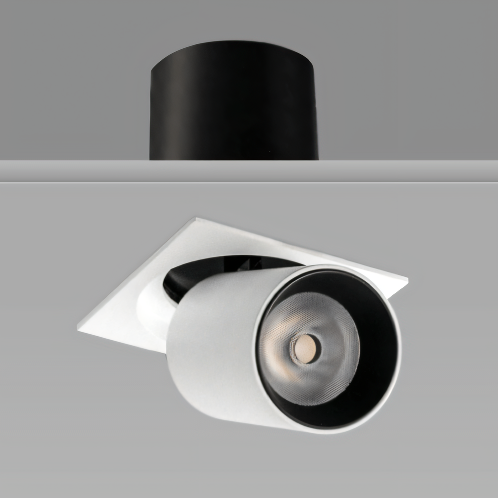 Adjustable Semi-Recessed Cylindrical COB Spotlight (12 Watt & 72x105mm)