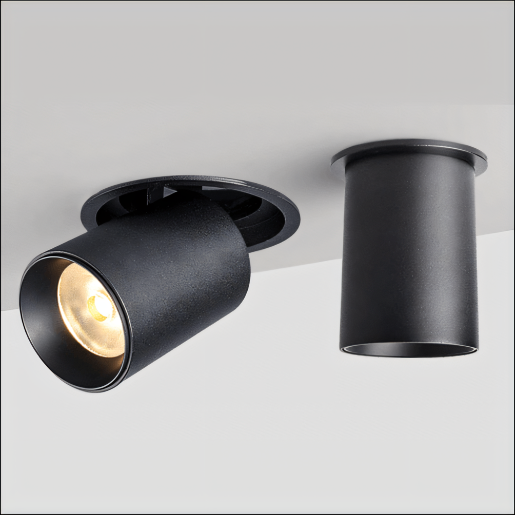 Adjustable Semi-Recessed Cylindrical COB Spotlight (12 Watt & 72x105mm)