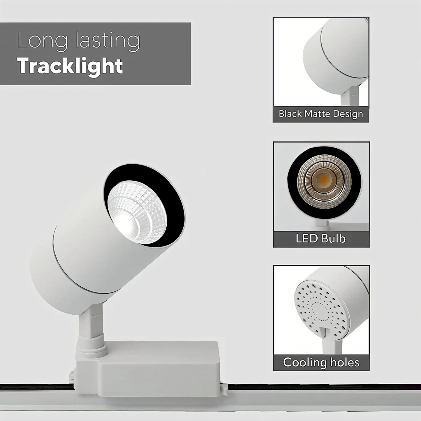 Track Light Cylindrical LED COB Spotlight