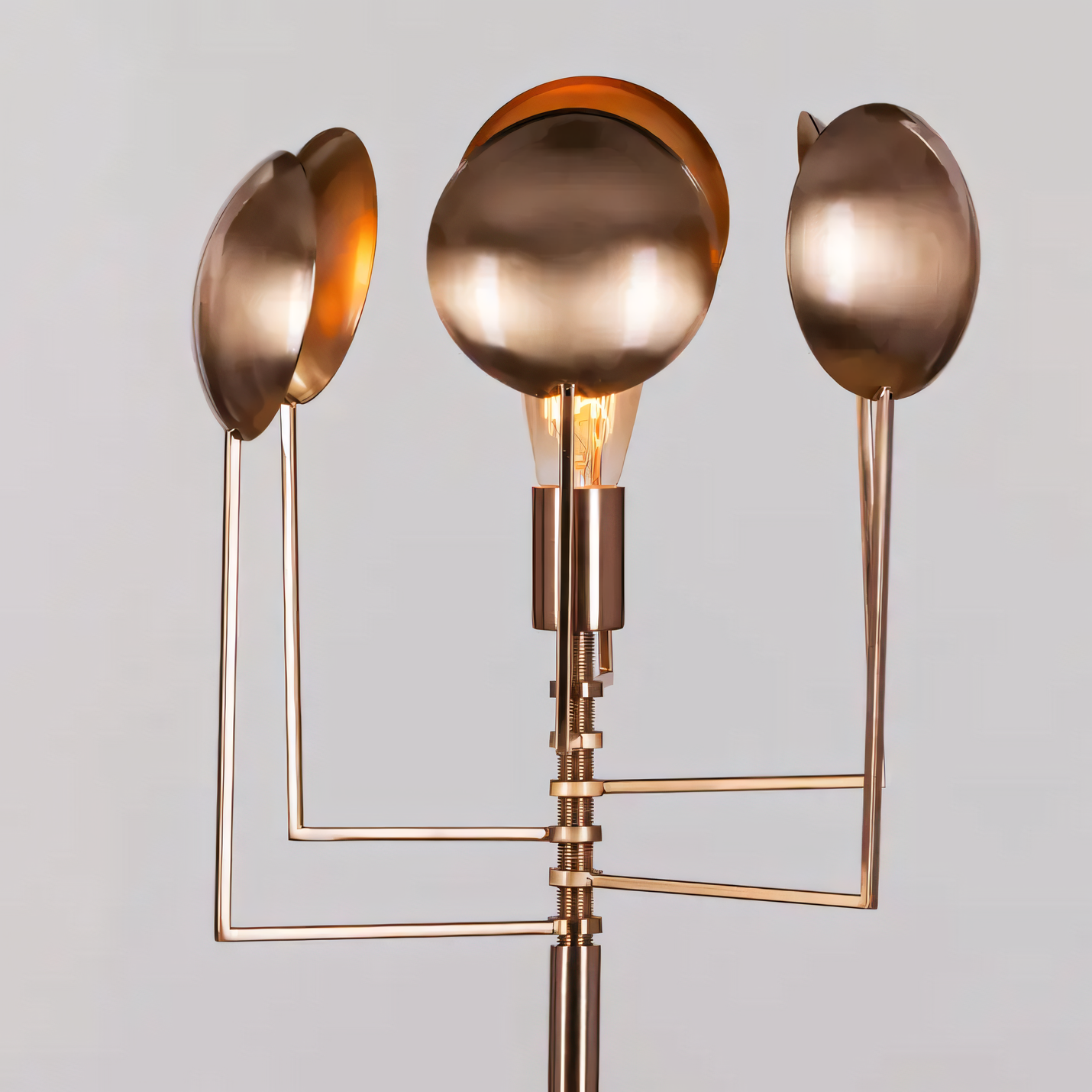 Contemporary Tesla Lamp with Gold Metal Frame