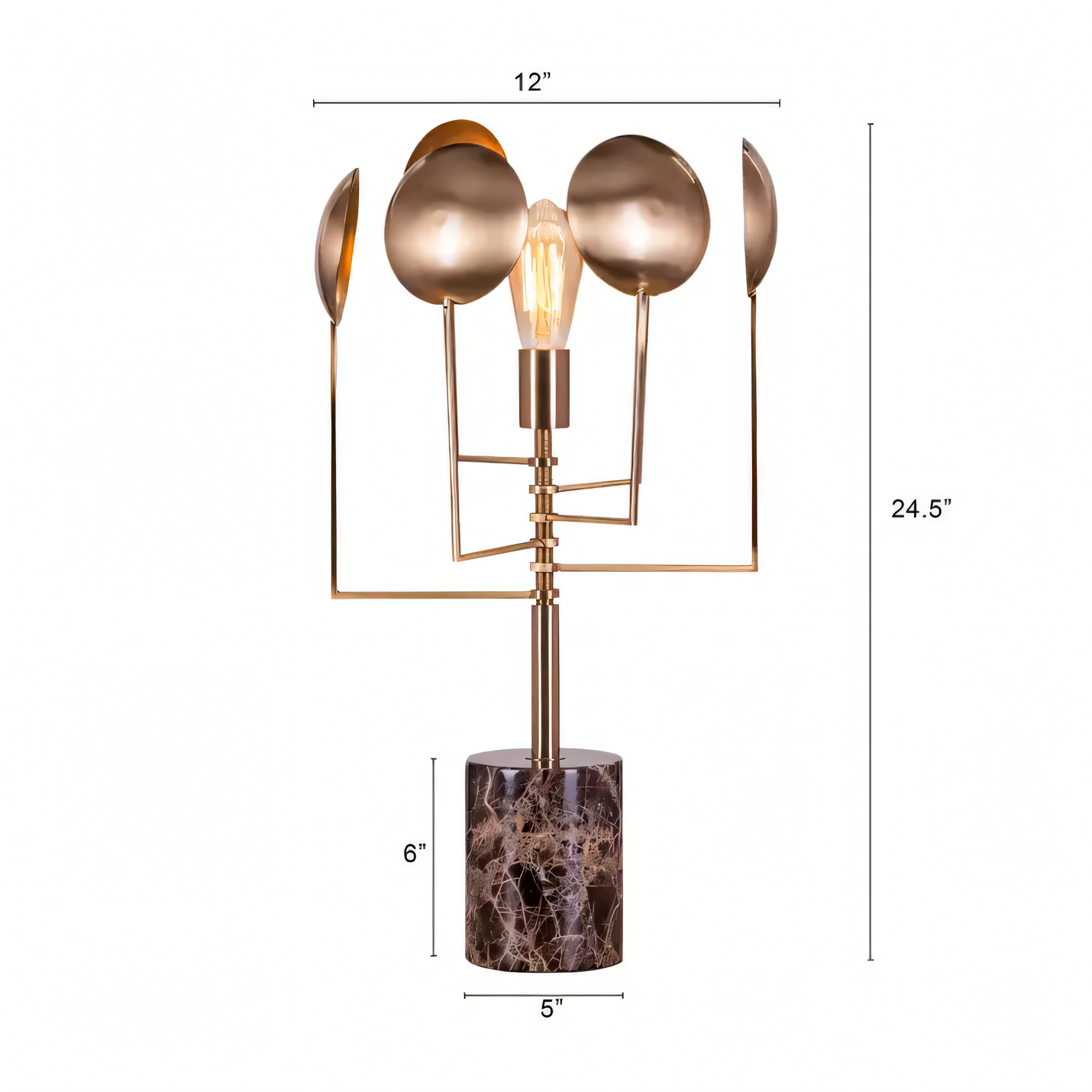 Sleek Coffee Marble Lamp with Tesla Coil Design