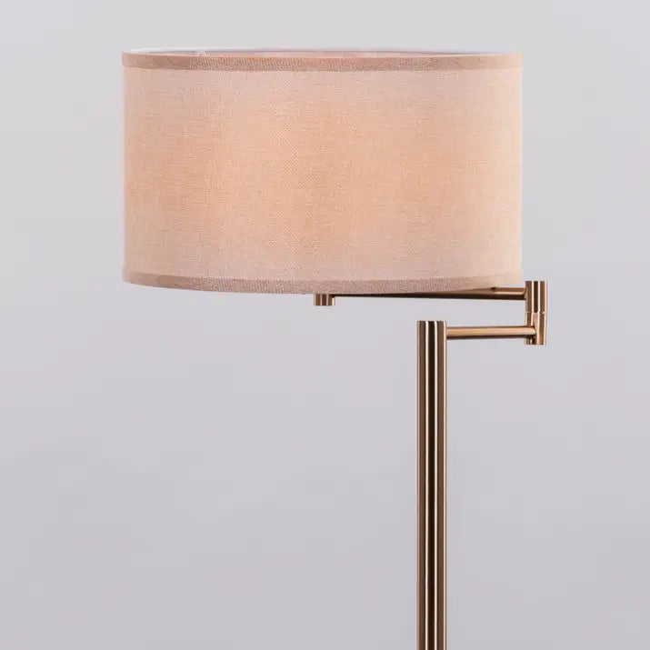 Read To Me (Gold, White) Marble Table Lamp: Warm Glow, Inviting Fabric Shade