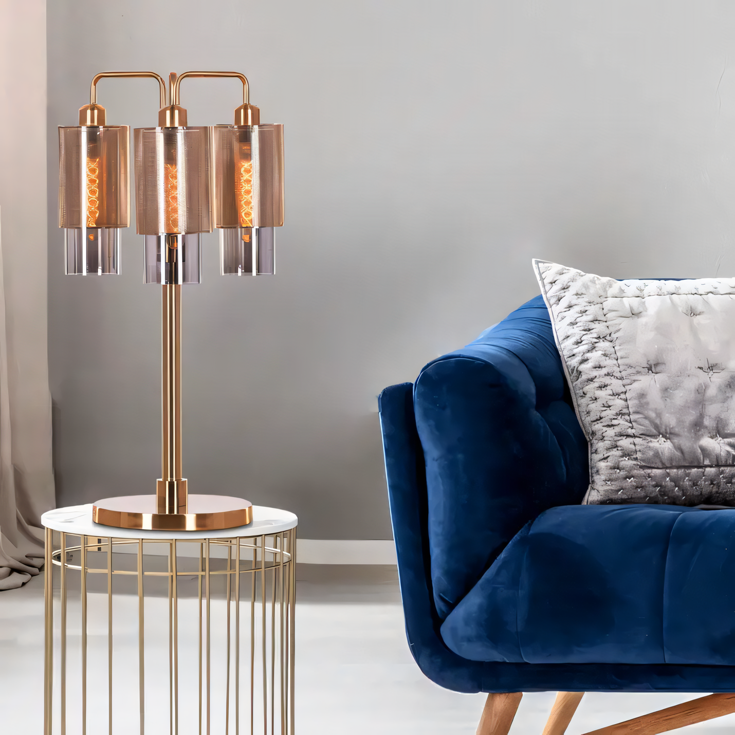 Matte gold metal frame of the Attention Seeker (Gold) Table Lamp