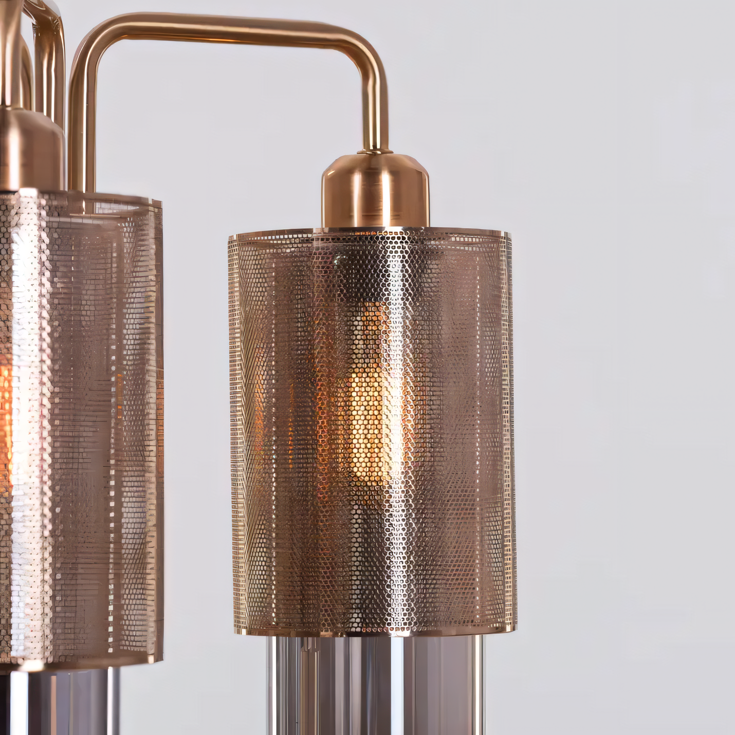 Close-up of the Attention Seeker (Gold) Table Lamp's vintage-inspired design details