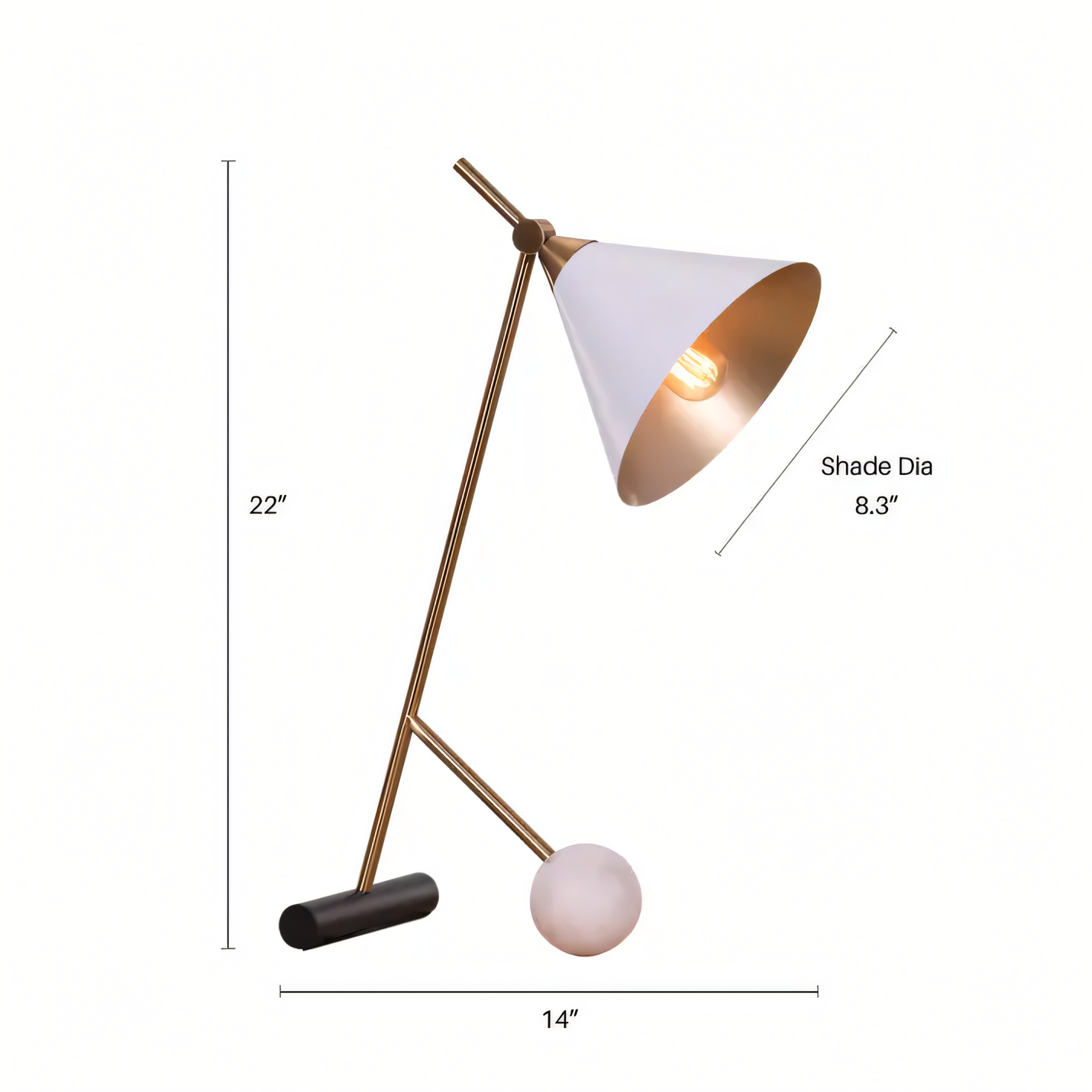 Gold accent table lamp for contemporary study rooms