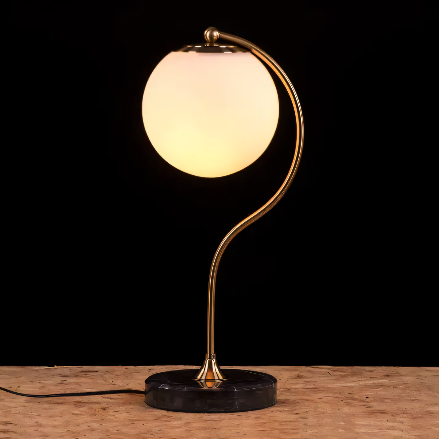 Elegant swan-inspired table lamp with LED lighting