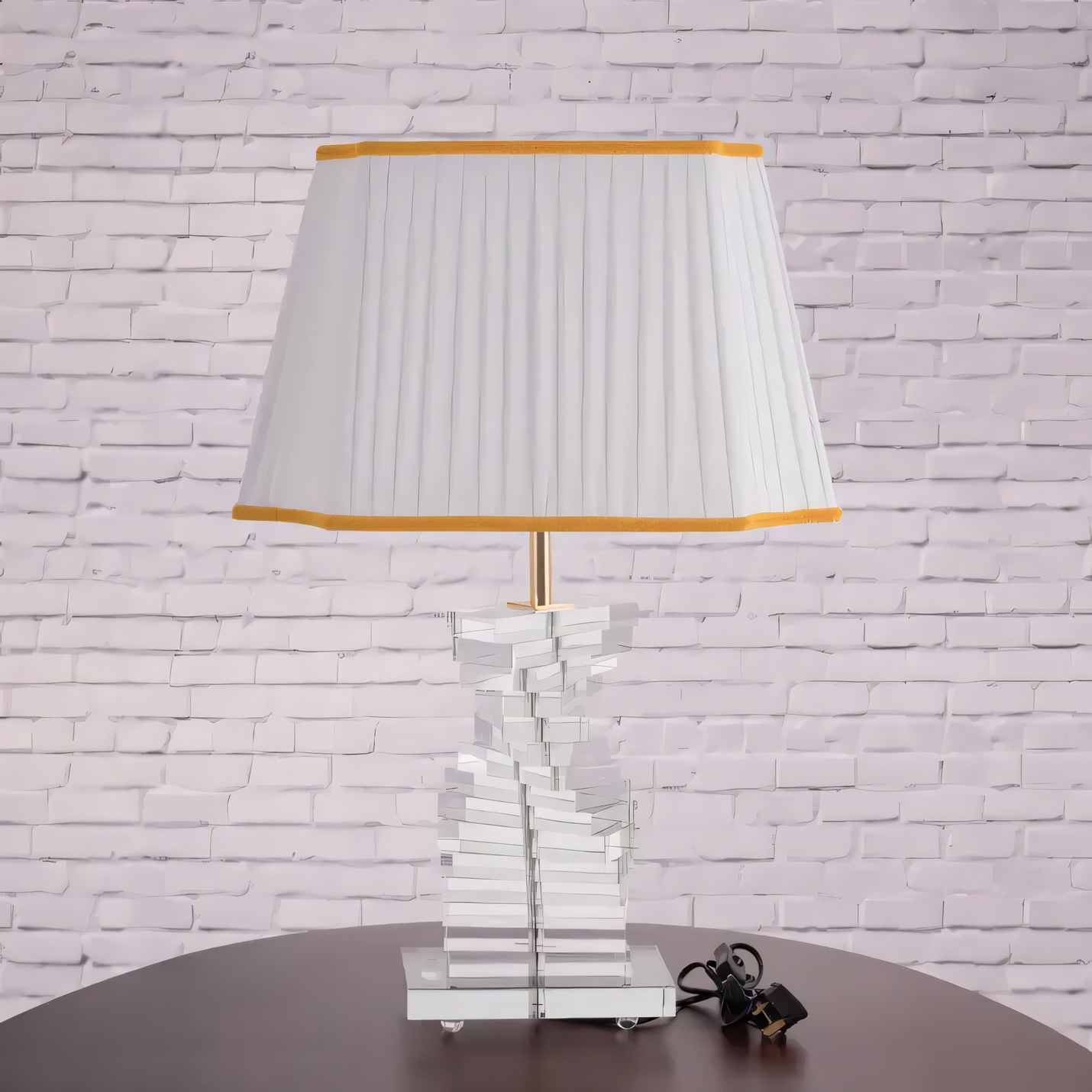 Stairway to Heaven (White) Table Lamp: Breathtaking Crystal Stairway