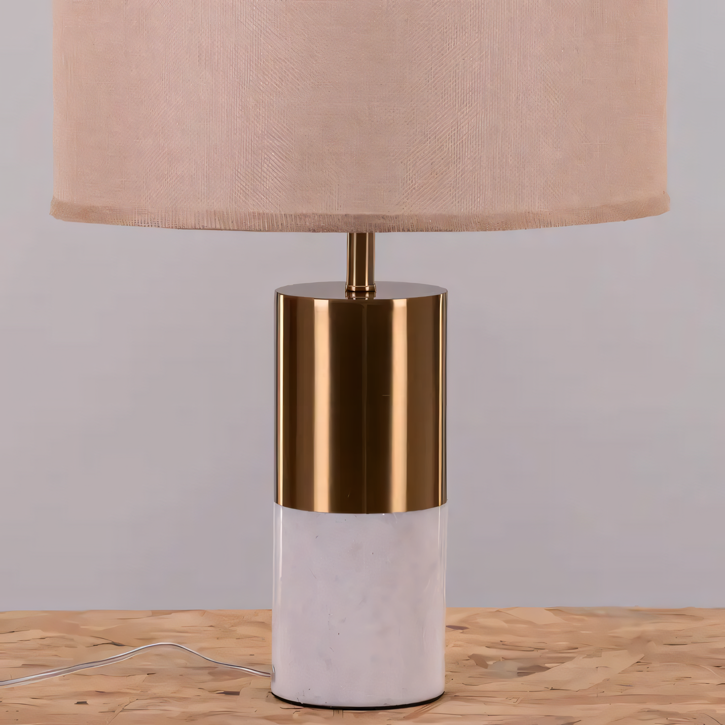 Matte gold and white marble table lamp